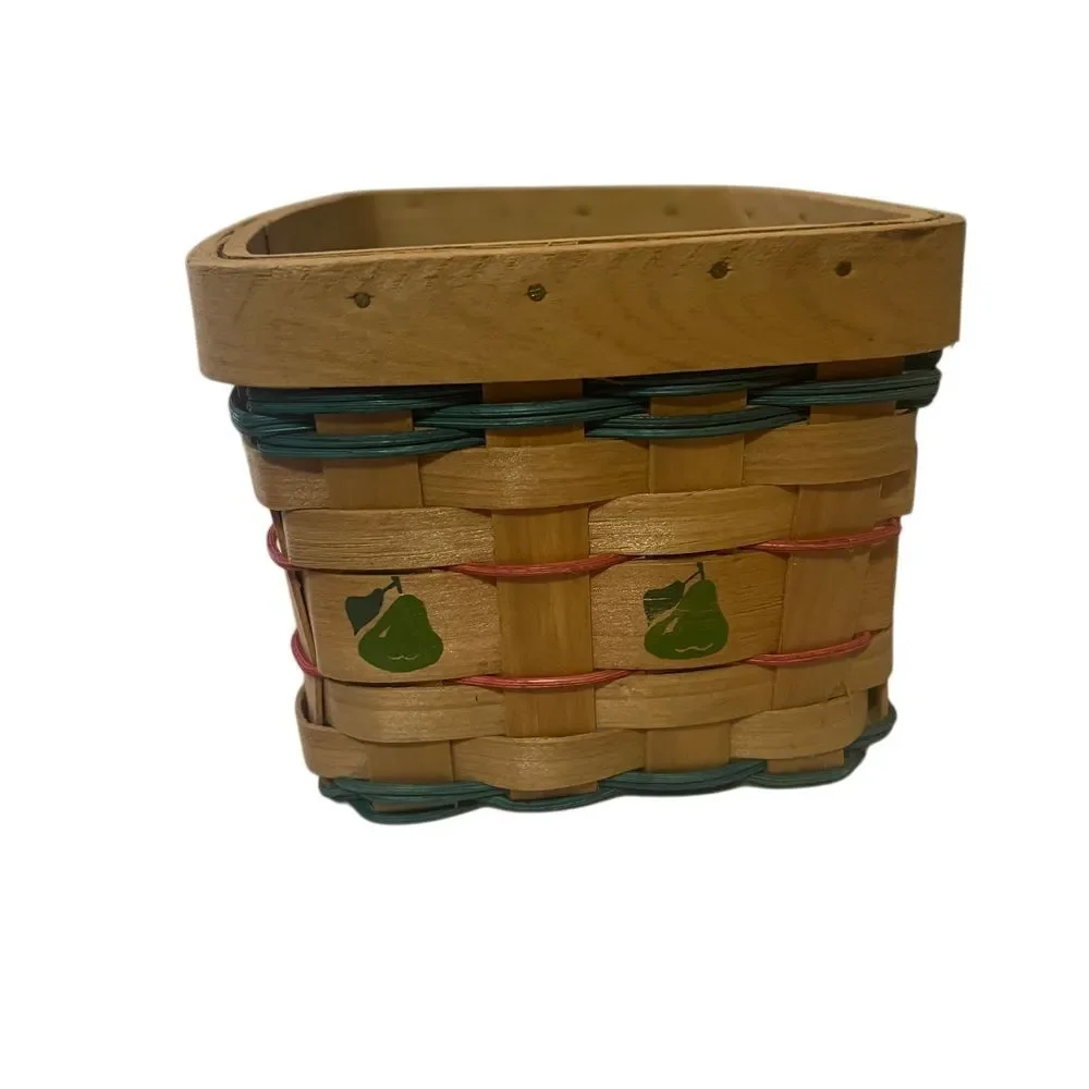 Vintage Handwoven‎ Decorative Basket with Pear Design Woven Storage